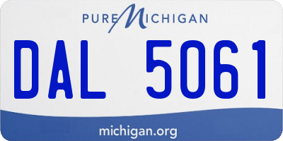 MI license plate DAL5061