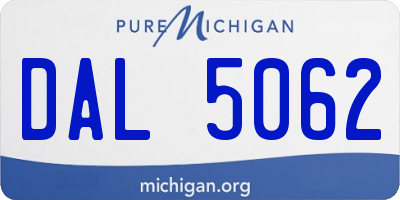 MI license plate DAL5062