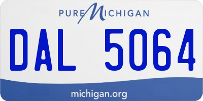 MI license plate DAL5064