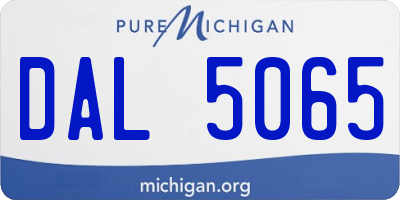 MI license plate DAL5065