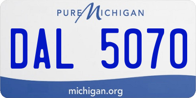 MI license plate DAL5070