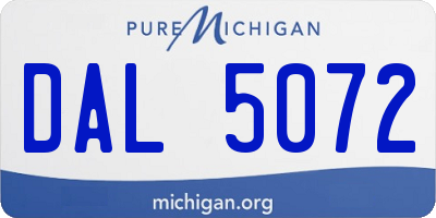 MI license plate DAL5072