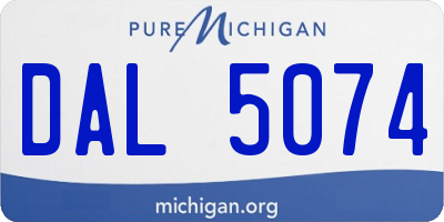MI license plate DAL5074