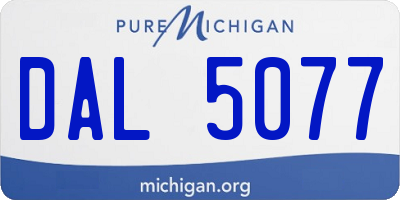 MI license plate DAL5077