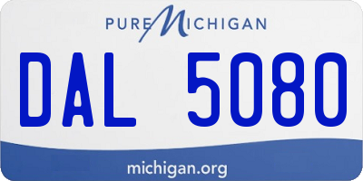 MI license plate DAL5080