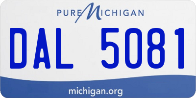 MI license plate DAL5081