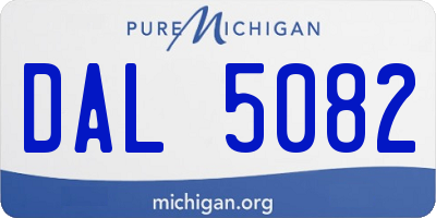 MI license plate DAL5082