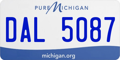 MI license plate DAL5087