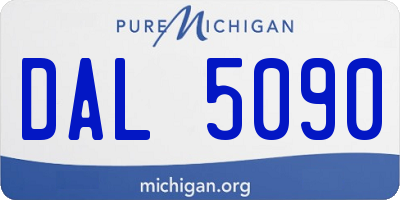 MI license plate DAL5090