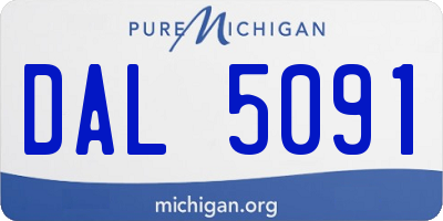 MI license plate DAL5091
