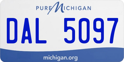 MI license plate DAL5097