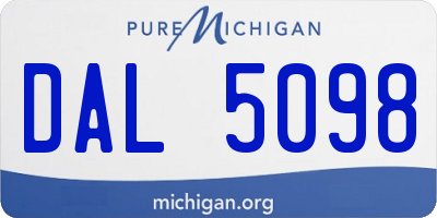 MI license plate DAL5098