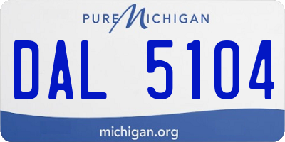 MI license plate DAL5104