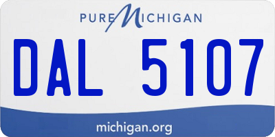 MI license plate DAL5107