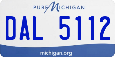 MI license plate DAL5112