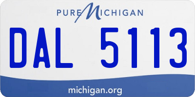 MI license plate DAL5113