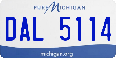 MI license plate DAL5114