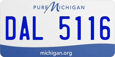MI license plate DAL5116