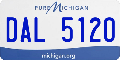 MI license plate DAL5120