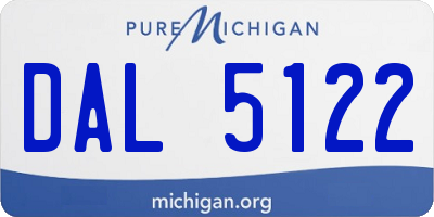 MI license plate DAL5122