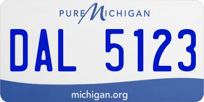 MI license plate DAL5123