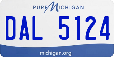 MI license plate DAL5124