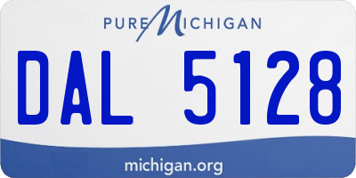 MI license plate DAL5128