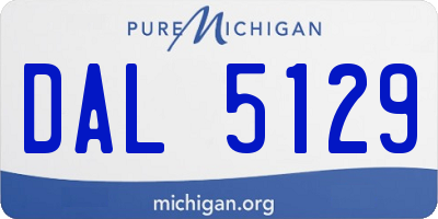MI license plate DAL5129
