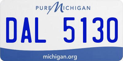 MI license plate DAL5130