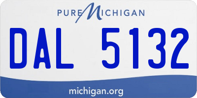 MI license plate DAL5132