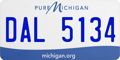 MI license plate DAL5134