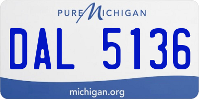 MI license plate DAL5136