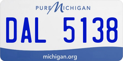 MI license plate DAL5138