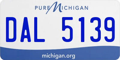 MI license plate DAL5139