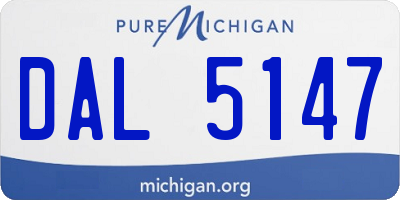 MI license plate DAL5147