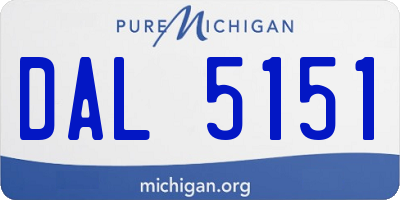 MI license plate DAL5151