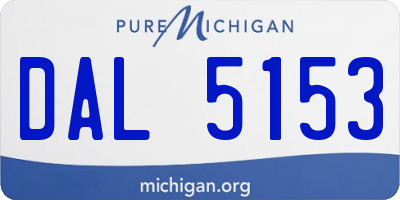 MI license plate DAL5153