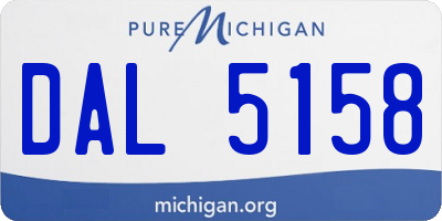 MI license plate DAL5158