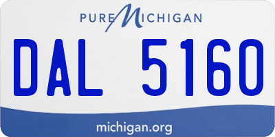 MI license plate DAL5160