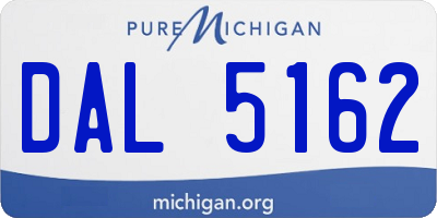 MI license plate DAL5162