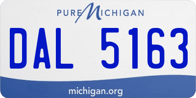 MI license plate DAL5163