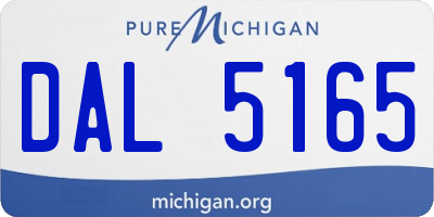 MI license plate DAL5165