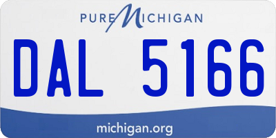 MI license plate DAL5166