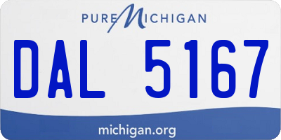 MI license plate DAL5167