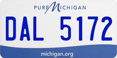 MI license plate DAL5172