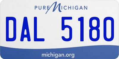 MI license plate DAL5180