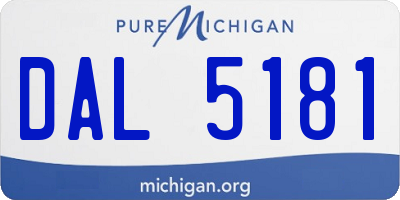 MI license plate DAL5181