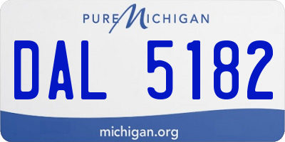 MI license plate DAL5182