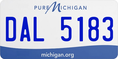 MI license plate DAL5183