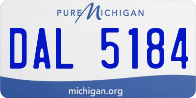 MI license plate DAL5184